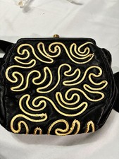 Vintage Black Velvet Women s Clutch with Coin Purse Evening Bag Styled By Gamma