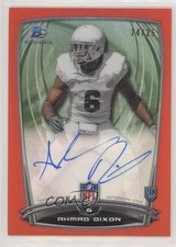 2014 Bowman Rookie Chrome Refractor Red Border 24/25 Ahmad Dixon #105 Auto s6o