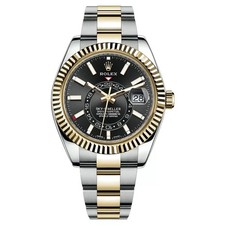 Rolex Sky-Dweller 326933 Black Dial 18K Yellow Gold Stainless Steel 42mm Watch