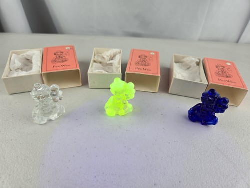 VTG NEW-Mosser Glass - Peewee YELLOW-Glass Clown Jiggs Lyle Glows Boxes 1.5''