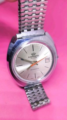 Vintage Everswiss De Luxe Wristwatch Swiss Made Antimagnetic In Repair