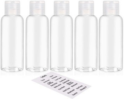 5 Pack 3.4oz Empty Plastic Travel Bottles for Toiletries TSA Approved Leak