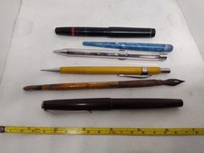 Small lot Of Pencil Rapidograph pen  & fountain Pen ? + 4 colour Deco pencil
