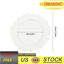 24pcs Plastic Plates Texture Tableware Decor For Wedding Birthday Party Dinner