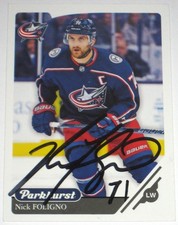 NICK FOLIGNO SIGNED 18-19 UPPER DECK PARKHURST BLUE JACKETS CARD AUTOGRAPH AUTO!