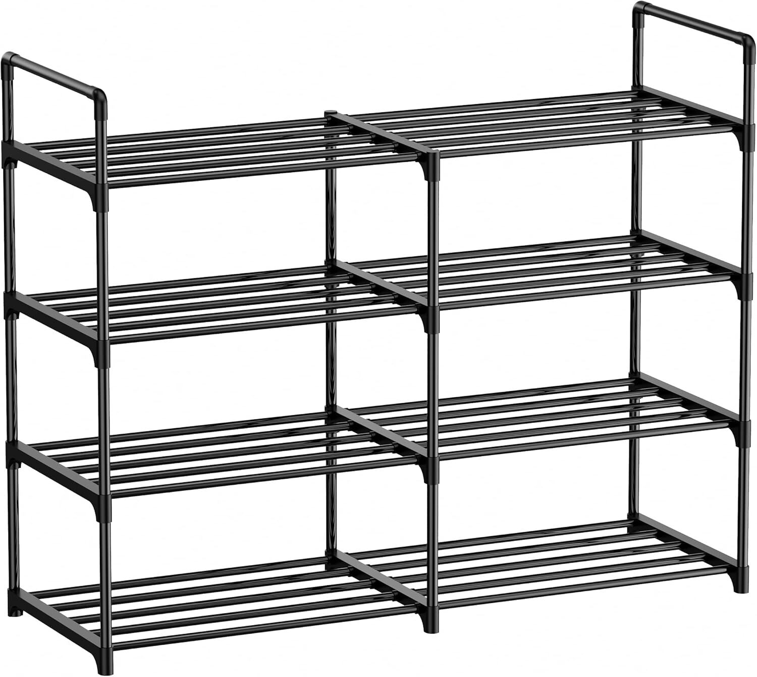 4-Tier Metal Shoe Rack Organizer for 16 Pairs - Sturdy Space-Saving Fiducial Home Storage
