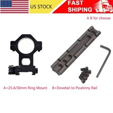 Dovetail to Picatinny Rail 100mm Length Adapter/High Profile 1"&30mm Ring Mount