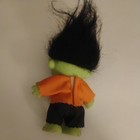 Vintage Troll Doll Russ Halloween Frankenstein Green Body, Black Hair patches — photo 2