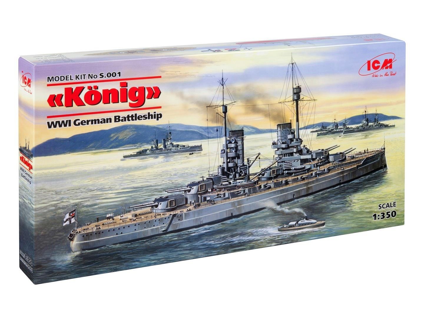 ICM S001 König', WWI German Battleship 1:350 Scale Kit