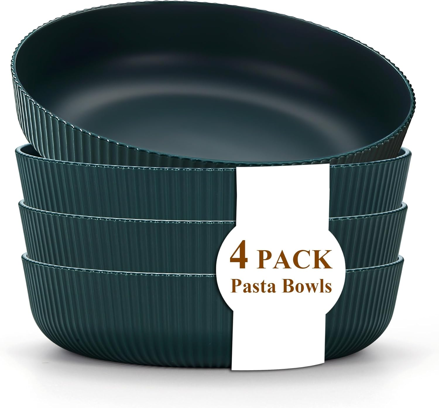 Pasta Bowls Set of 4, 1.1L Large Pasta Serving Bowl Plastic Unbreakable Serving