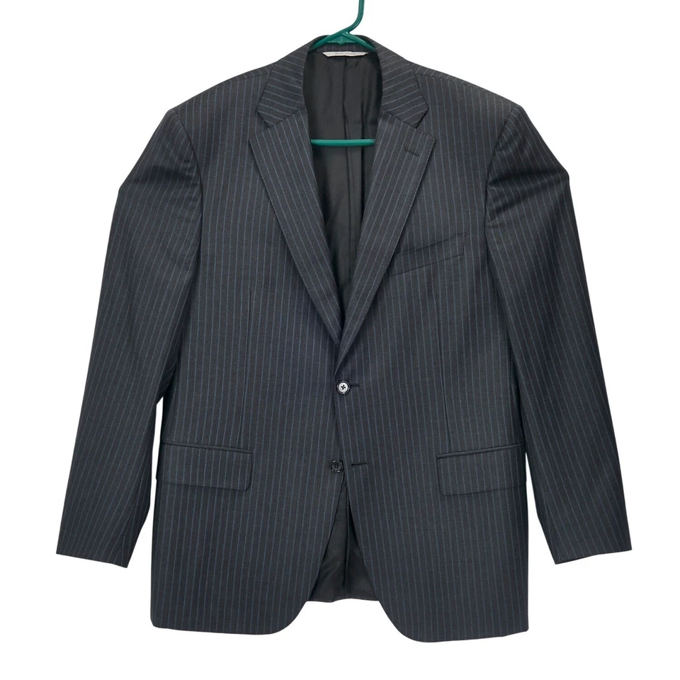 Canali 1934 Men's Dark Gray Pinstripe 52 Wool Suit Made in Italy 36X30 - Image 2 of 4