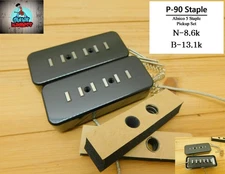 P-90  Pickup Set Black Alnico 5 8.7k, 13.1k