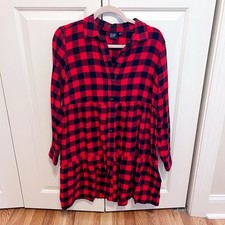 Gap Plaid Flannel Babydoll Dress | Size Small