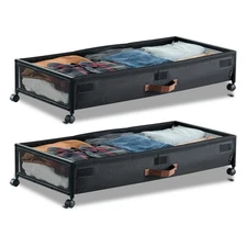 Uimoso Under Bed Storage w/ Wheel 36 x 18.1 x 7.3 In Rolling Storage Bags 2 Pack