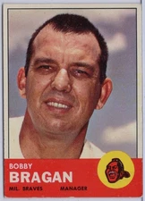 1963 Topps #73 Bobby Bragan in EX Condition Braves