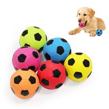 LLSPET 2" Latex Squeaky Dog Soccer Ball Toys for Puppy Small Dogs, 6-Pack Footba