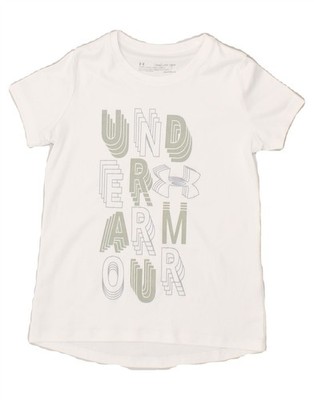 UNDER ARMOUR Mädchen Heat Gear Grafik T-Shirt Oberteil 6-7 Jahre XS weiß AM01