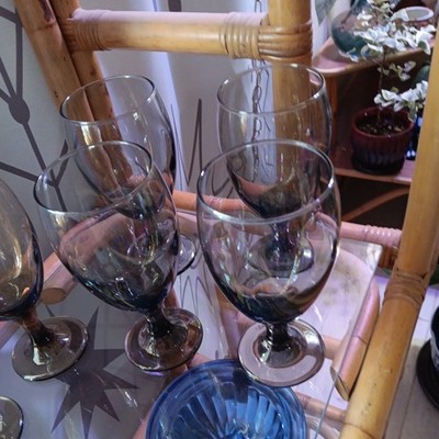 4Libby Preimiem Smoke  Footed Goblets