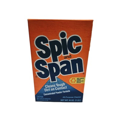Vtg  SPIC AND SPAN Powdered All Purpose Cleaner 16 oz Box NOS 80's Display Prop