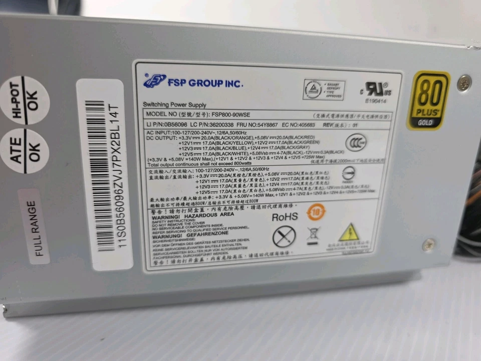 Lenovo FSP800-90WSE 800W 80 Plus Gold Netzteil getestet - Bild 2 von 4