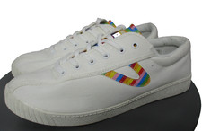 Tretorn Nylite Plus Canvas Rainbow Lace Up Sneakers White Womens Sz 11