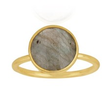 Natural Labradorite Gemstone Ring 18k Gold Plated Gemstone Women Fashion Jewelry