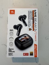 New JBL Live Beam 3 wireless noise-cancelling earbuds ANC Black Charging Case