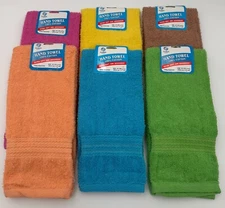 Amber Mills Towels 6 Pack Premium Large Hand Towels Cotton 16x 28 Inches