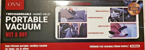 Rechargeable Hand-Held Portable Vacuum Cleaner - Wet & Dry - Picture 4 of 6