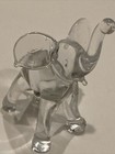 Elephant Miniature Clear Art Glass Figurine. Trunk Up For Luck 2.75" Clear Mini — photo 2