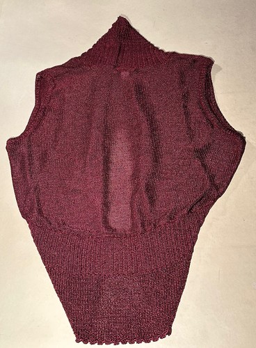 Women Within Burgundy Loose Shiny knit Coccoon Vest Sz 3X pre-owned - Picture 8 of 9