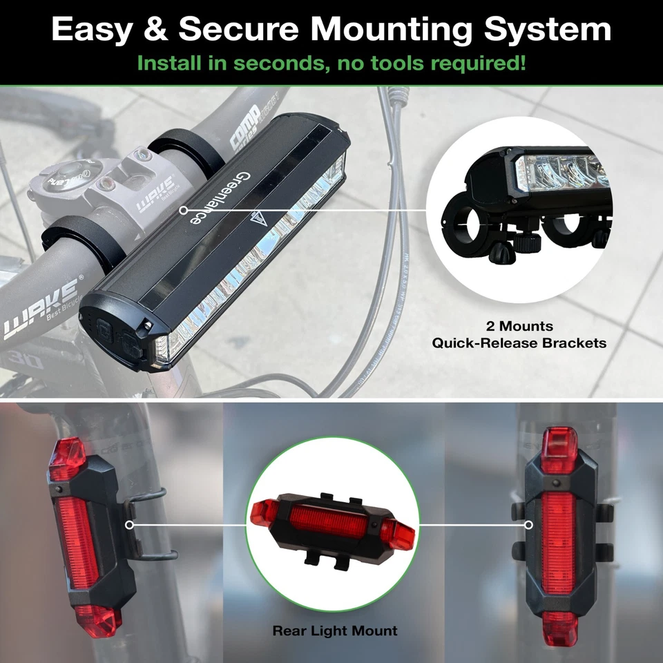 Bike Lights Front Led Bar Ultra-Bright Front and Rear Bike Lights Led - Image 4 of 4