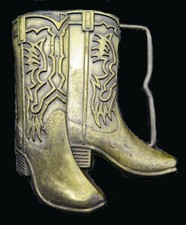Cowboy Boots Western Ornate Scroll Vintage Belt Buckle