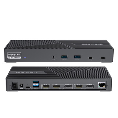 USB C Docking Station DisplayLink Dock 2/3 Monitors HDMI DP 4K 60Hz w/Charging