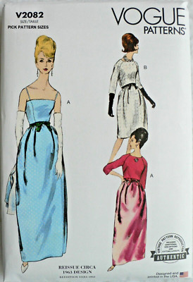 Vintage 1960's Reissue Misses Dress & Bolero Vogue Patterns V2082 Sz 8-16/18-26