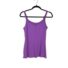 Y2K Style Heart Button Womens Pink Purple Lace Cami Size Medium Dainty Feminine