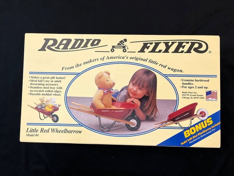 Radio Flyer Little Red Wheelbarrow #4, Includes a Bonus Mini, New In Box