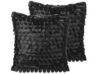Modernes Dekokissen Kunstleder Schuppen Schwarz 45 X 45 Cm 2Er Set Lobelia