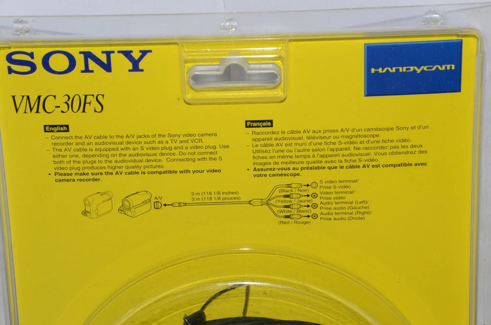 New Genuine Sony VMC-30FS High Grade AV S Video Cable For Handycam 24K Contact - Image 4 of 4