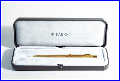 1993 Parker Ballpoint Pen In Golden Pin Stripe Design With 'ROLEX