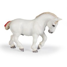 Papo 51567 Weißer Percheron 14 cm Pferdewelt 