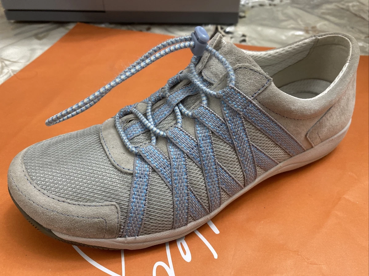 Dansko Shoes Womens 39 Hatty Walking Sneakers Gray Blue Leather Lace