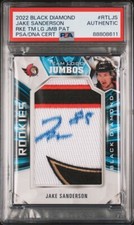 Jake Sanderson RC 2022 Black Diamond Logo Jumbo Patch Auto Signed #RTLJS PSA/DNA