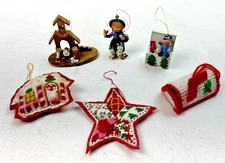 Vintage Assorted Christmas Ornaments - Lot of 6