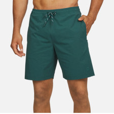 NEW Lands' End Mens S Green Swim Shorts With Adjustable Lined