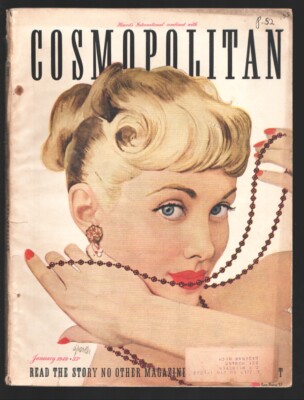 MAG: Cosmopolitan 1/1949-Cosmo cover girl by Al Parker-Pulp fiction-fashions-...
