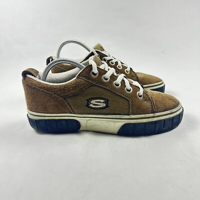 Vintage 90s Y2K Skechers Shoes M 8 / W 10 Tan Brown Suede Skater Sneaker