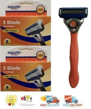 16 Equate Razor blades Shaver Refills Cartridges 5 Blades Trimmer Walmart open 8