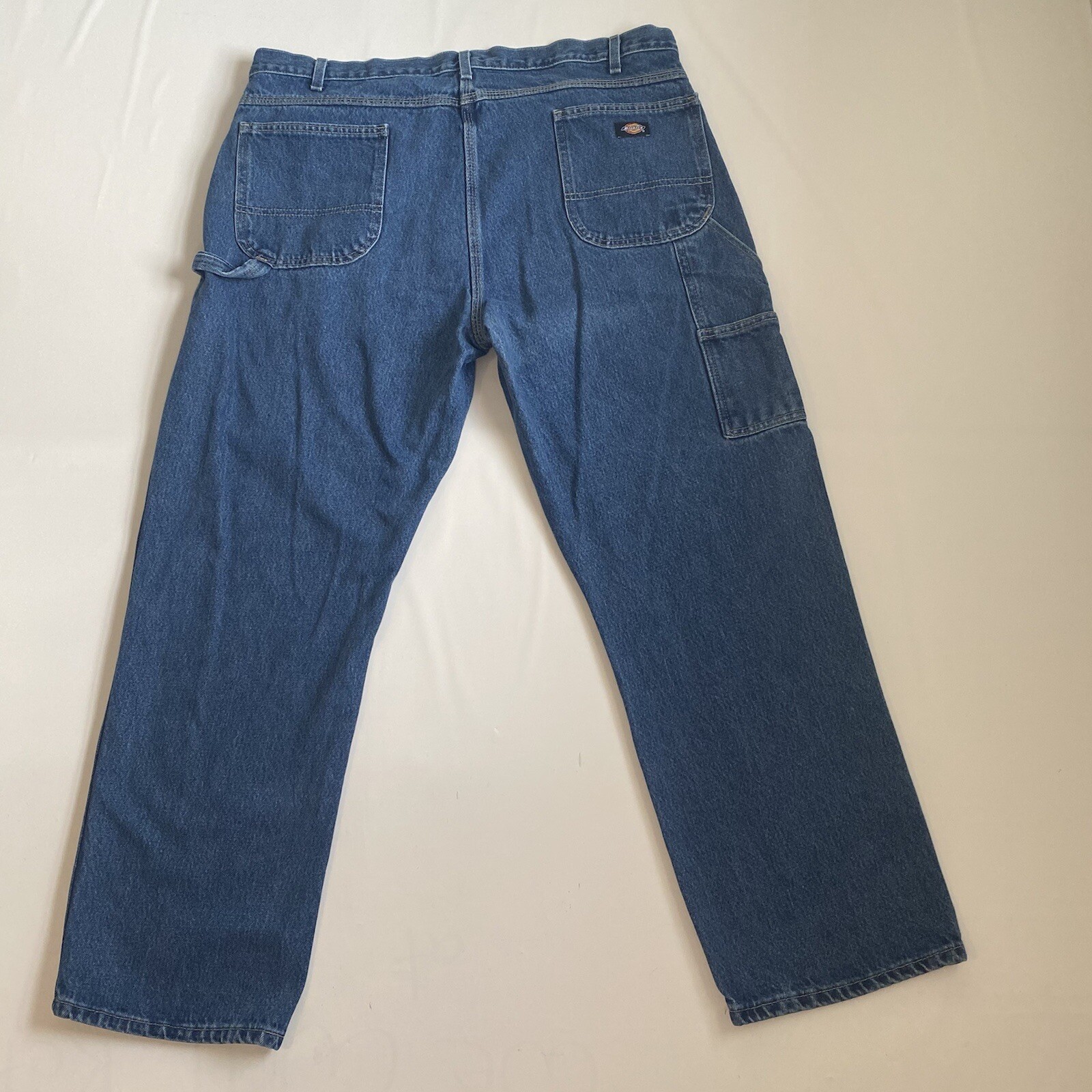 Dickies Men's Relaxed Fit Carpenter Jeans 1993SNB 42x32 Work Pant Med Wash