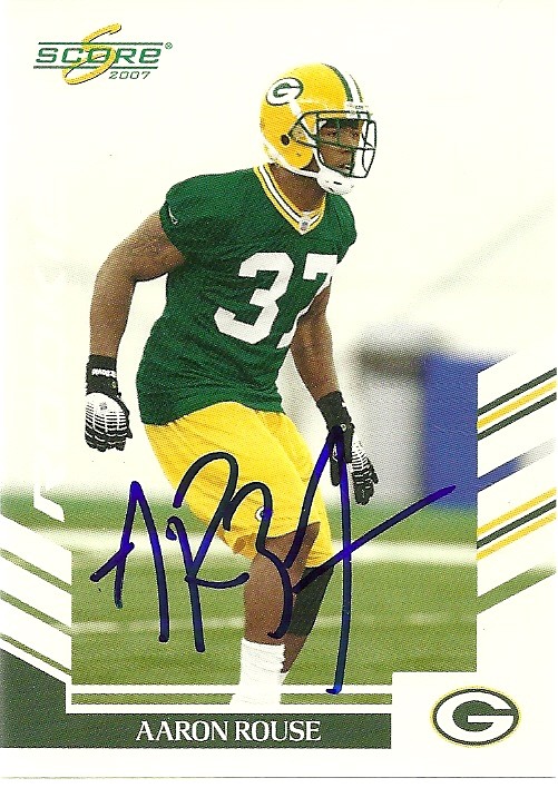 2007 Score AARON ROUSE Signed Card PACKERS autograph VIRGINIA TECH RC ...